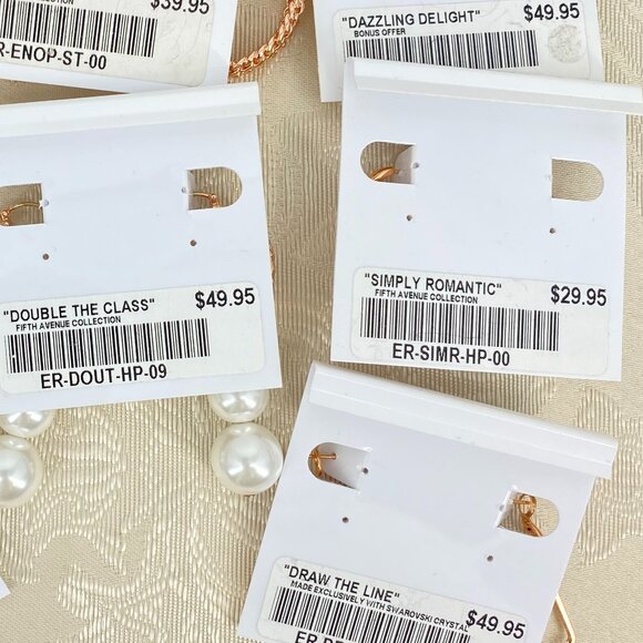 FAC 8 Pair Rose Gold Tone Rhodium Plated Earrings NWT - Picture 11 of 13